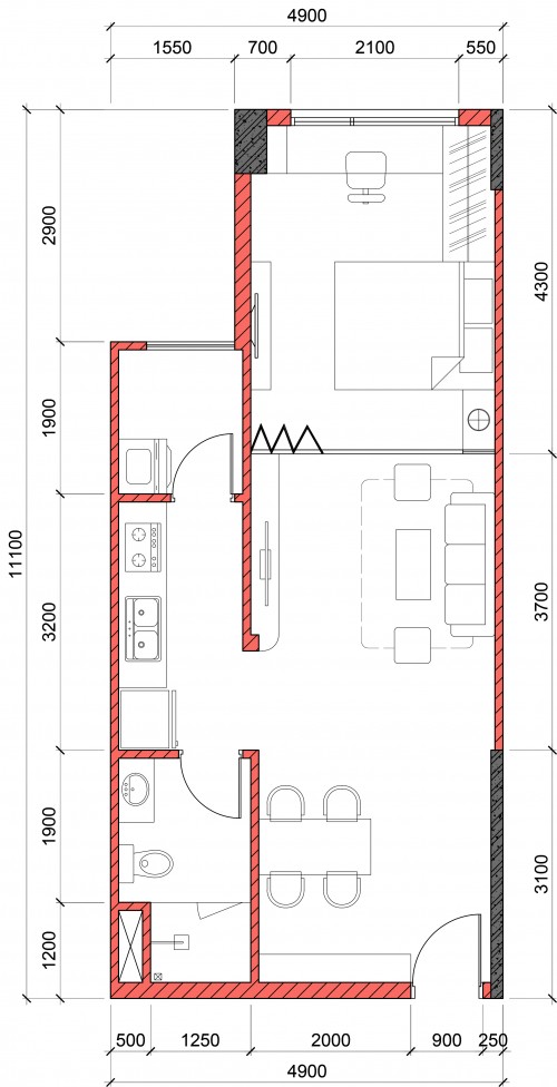 Tư vấn thiết kế nội thất chung cư Lexington 48.5m2 cho thuê