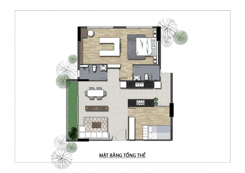 Thiết kế nội thất chung cư Bộ Công An 90m2 &#8211; Anh Minh