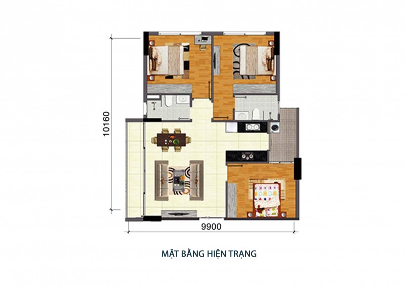 Thiết kế nội thất chung cư Bộ Công An 90m2 &#8211; Anh Minh