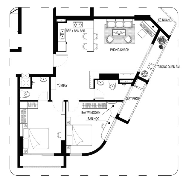 Tư vấn thiết kế nội thất chung cư Conic 90m2