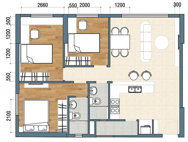 Tư vấn thiết kế nội thất chung cư Masteri 86 m2