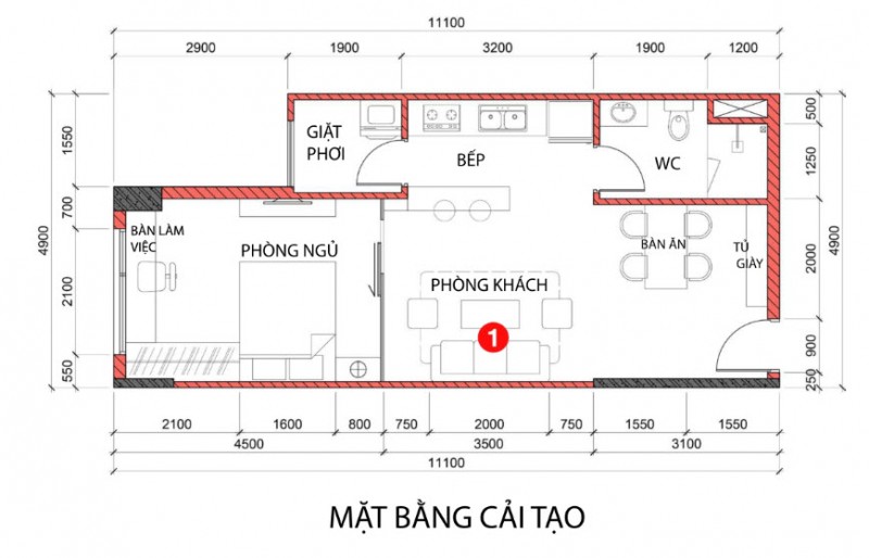 Tư vấn thiết kế nội thất căn hộ Lexington 48.5m2