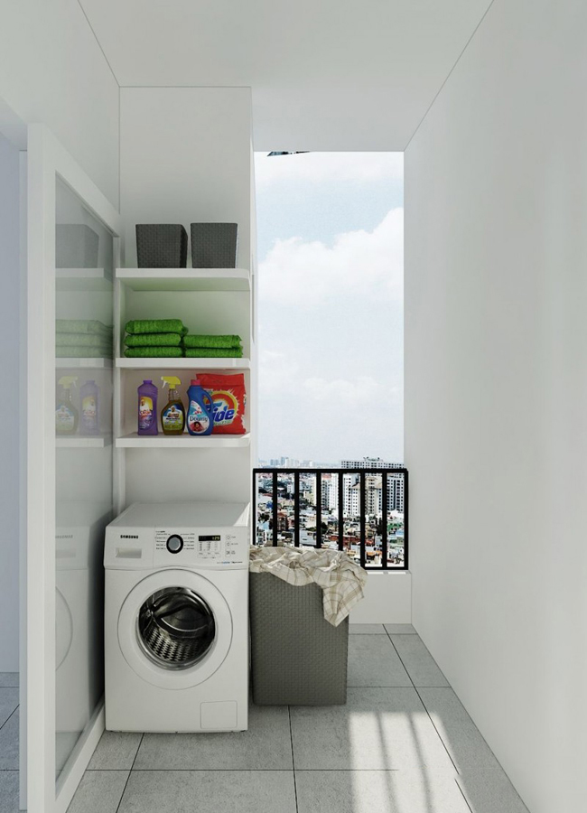 15 mẫu ban công kết hợp với phòng giặt sáng tạo