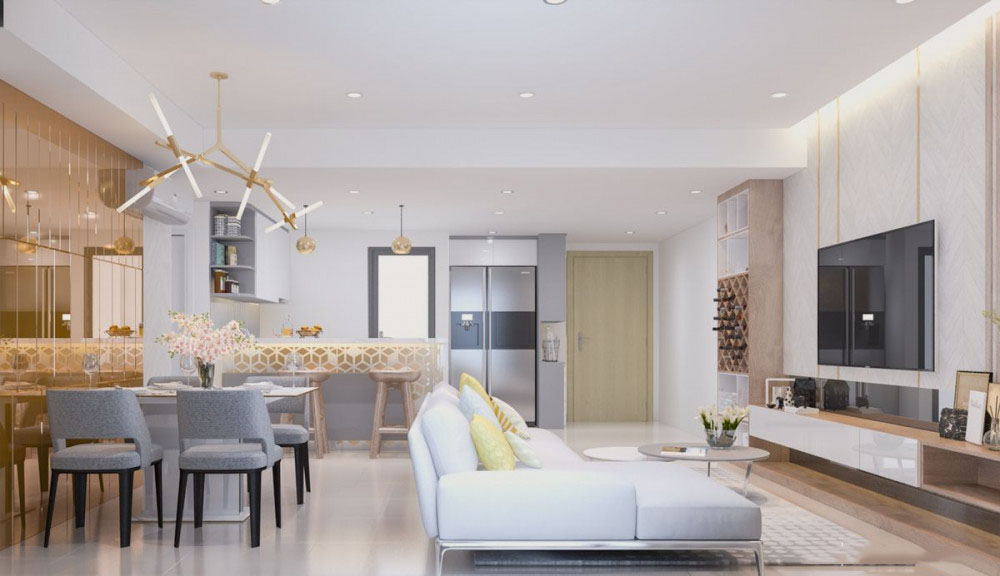Thiết kế nội thất chung cư Masteri Thảo Điền 90m2 – Anh Mỹ