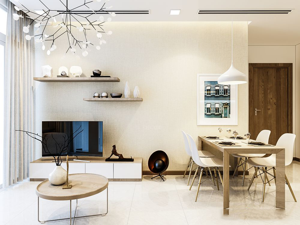 Thiết kế nội thất chung cư 62m2 Vinhomes Central Park &#8211; Chị Hà