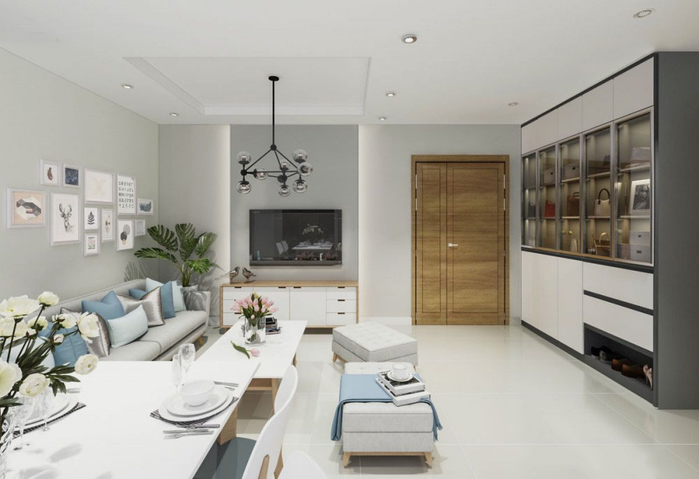 Thiết kế nội thất chung cư Him Lam Riverside 72m2 &#8211; Anh Thảo