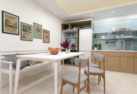 Thiết kế nội thất chung cư Homyland 2, 95m2 &#8211; Ms Linh