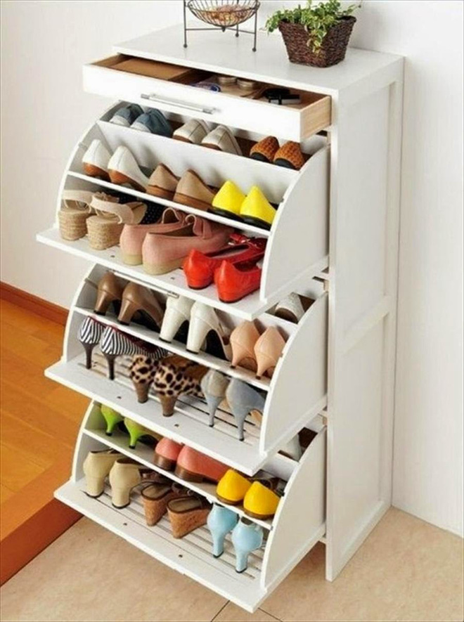 5 mẫu tủ giày "nhỏ mà có võ" cực tối ưu cho không gian nhà nhỏ
