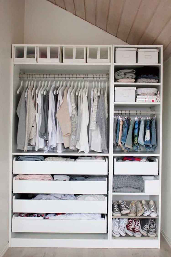 15 cách thông minh tuyệt vời để sắp xếp tủ quần áo luôn gọn gàng