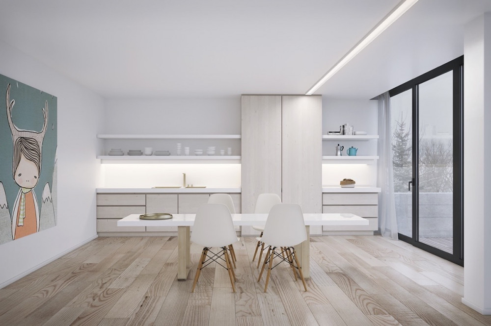 18 mẫu phòng ăn màu trắng kết hợp với nội thất gỗ tự nhiên đẹp không tỳ vết