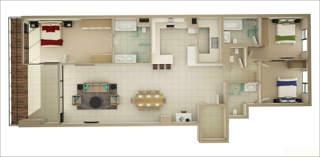 9 mẫu căn hộ 3 phòng ngủ vừa đẹp, vừa hợp lý cho các gia đình đông người