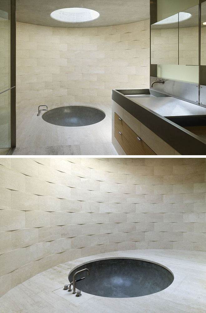 Phòng tắm trở nên "sang chảnh" bất ngờ với bức tường sử dụng gạch ốp 3D