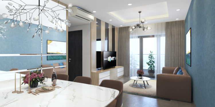 Thiết kế nội thất Căn hộ 3PN dự án Feliz En Vista diện tích 106m2 – 95m2 (3BRA)